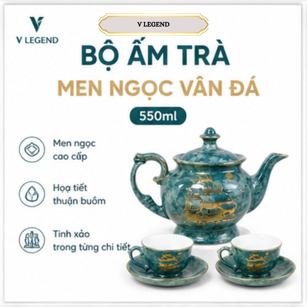 Bộ ấm men ngọc đèn thần 550ml