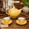 ấm chén men vàng đẹp
