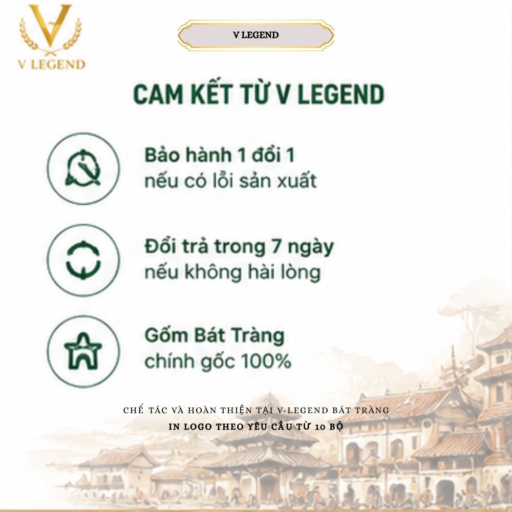 Bộ Ấm Chén Trà Men Ngọc xanh nhạt Kẻ Chỉ Vàng 600ml Bát Tràng | Bộ Ấm Trà Cao Cấp 1 Ấm 6 Chén 7 Đĩa - Ảnh 5
