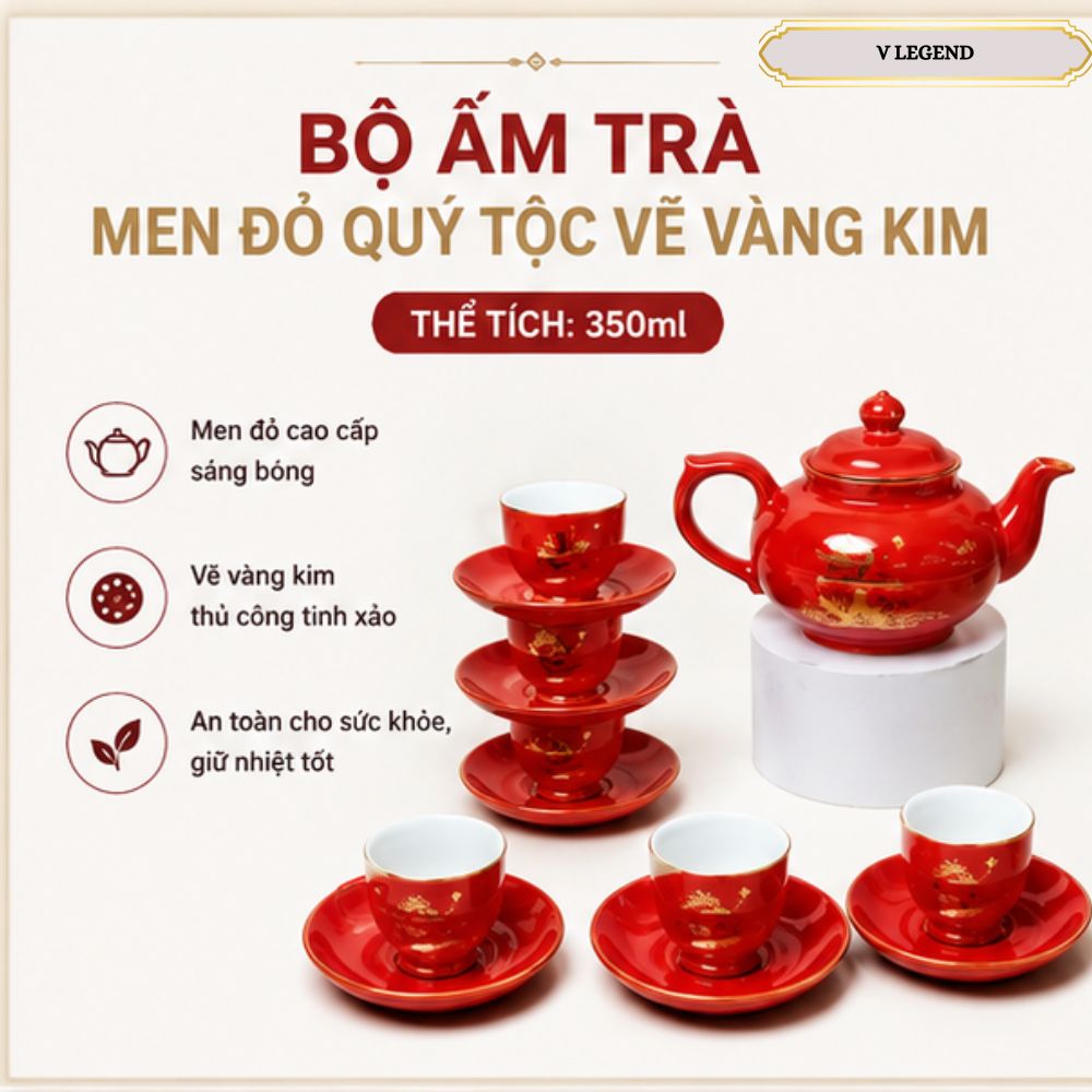 bộ trà men đỏ