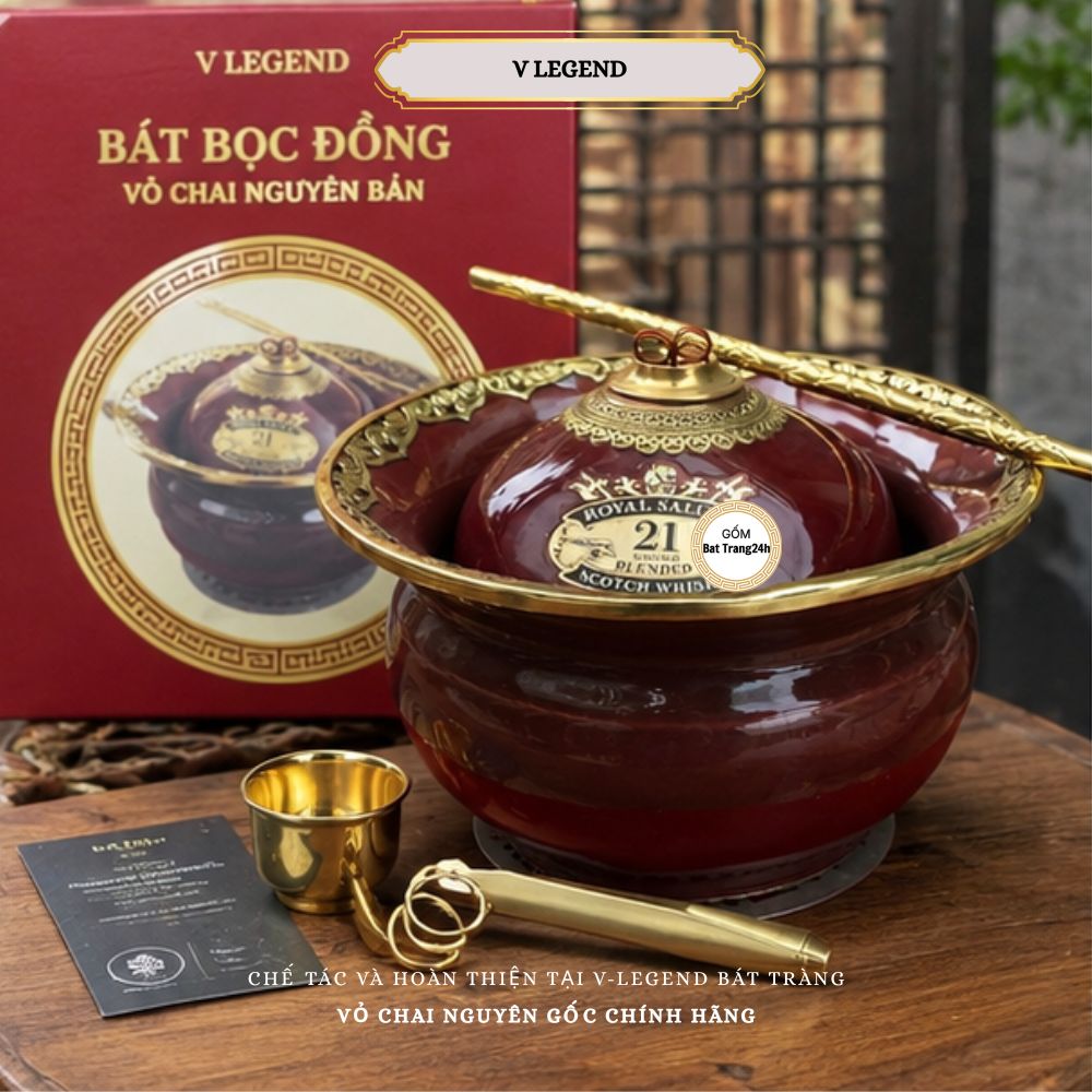 điếu bát chivas bọc đồng màu đỏ