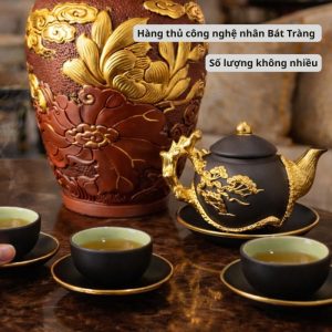 ấm chén cao cấp dát vàng