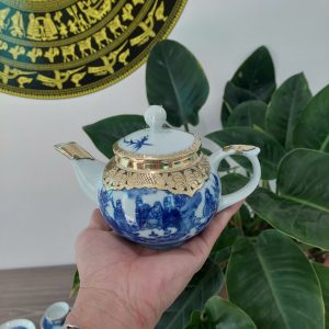 ấm men lam bọc đồng Trúc lâm thất hiền - tôn vinh bằng hữu