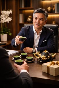 Ấm chén Bát Tràng cao cấp hoa sen đắp nổi