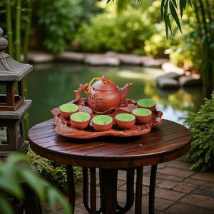 Bộ ấm chén pha trà Bát Tràng tử sa