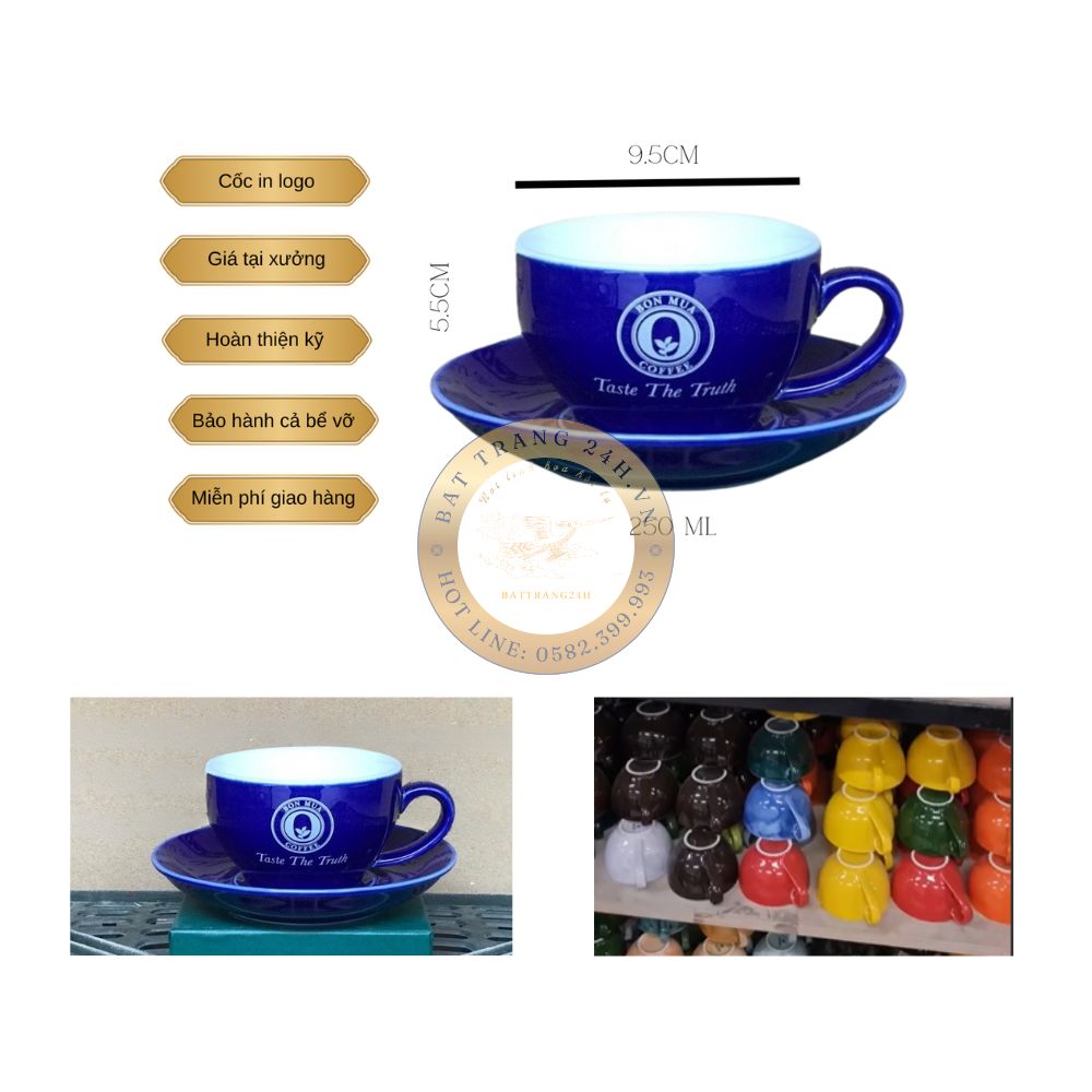 cốc cafe capuchino in thương hiệu riêng theo yêu cầu