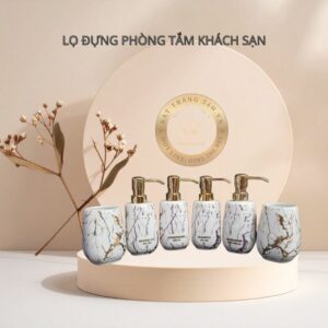 lọ sứ đựng dầu gội phòng tắm resort
