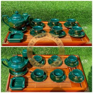 Alternative view of Bộ Ấm Chén Hoa Sen Vẽ Vàng Bát Tràng – Sang trọng, tinh tế, chuẩn quà tặng cao cấp kèm hộp