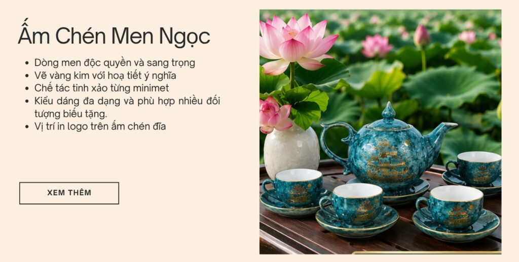 ấm chén bát tràng in logo số lượng