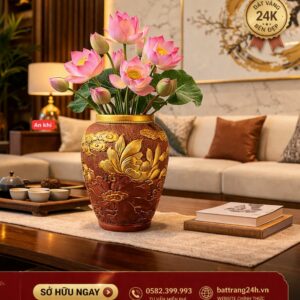 Bình hoa Bát tràng đơn giản nhưng đẹp mắt