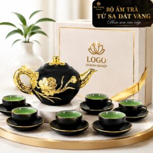 Bộ ấm tử sa dát vàng cao cấp vip