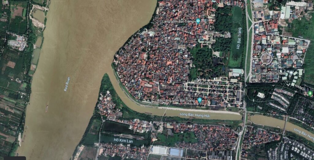 bản đồ quy hoạch sông Hồng và làng bát tràng