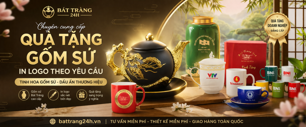 quà tặng gốm bát tràng in logo