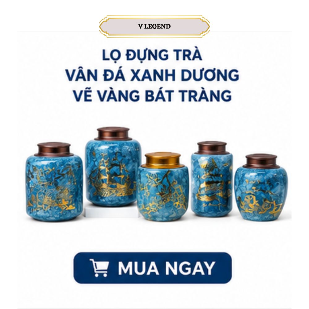 lọ đựng trà bằng sứ đựng hạt có nắp đậy kín